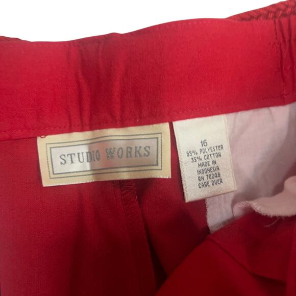 Studio Works Red & White Belted Pleated Shorts Bundle Size‎ 16 - Picture 5 of 12